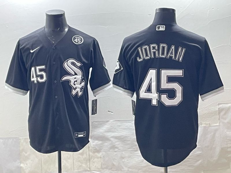 Men 2025 Chicago White Sox #45 Jordan Black Game Nike MLB Jersey style 05->chicago white sox->MLB Jersey